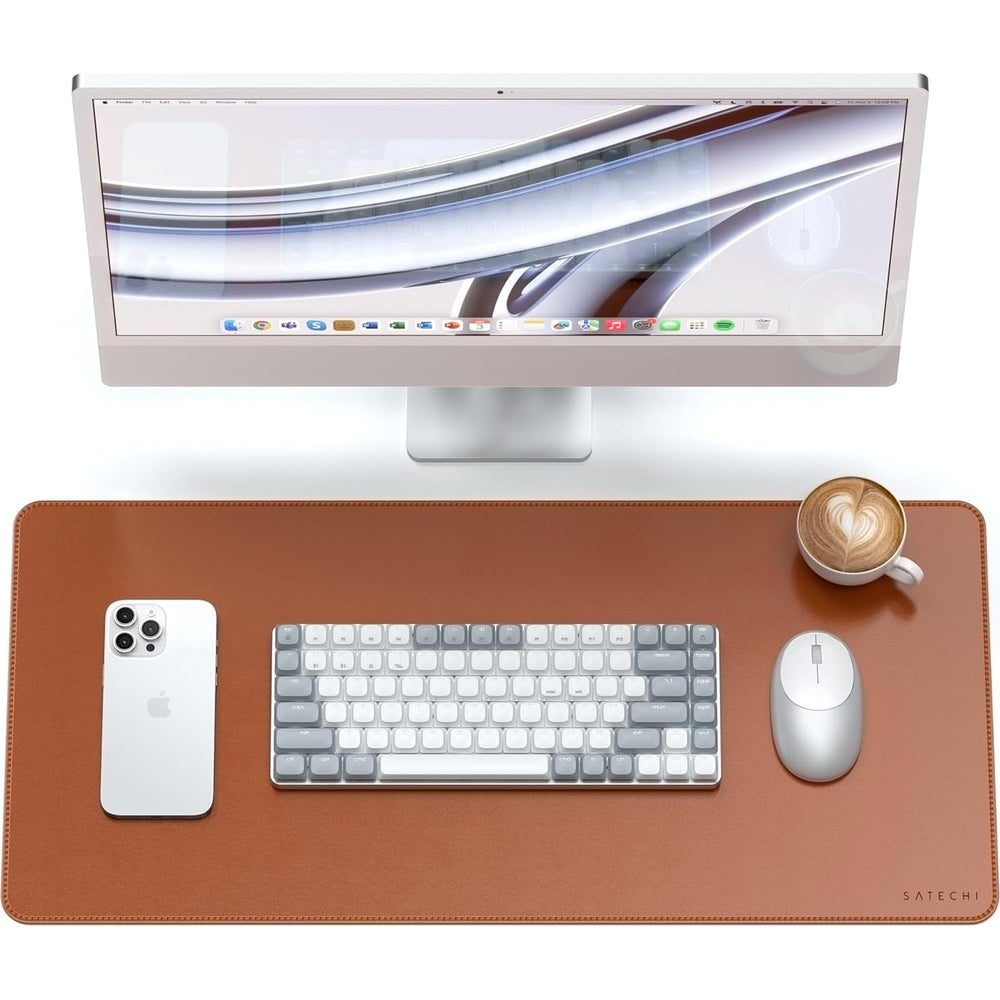 Schreibtischunterlage aus veganem Leder, Satechi Premium Desk Mat, Braun