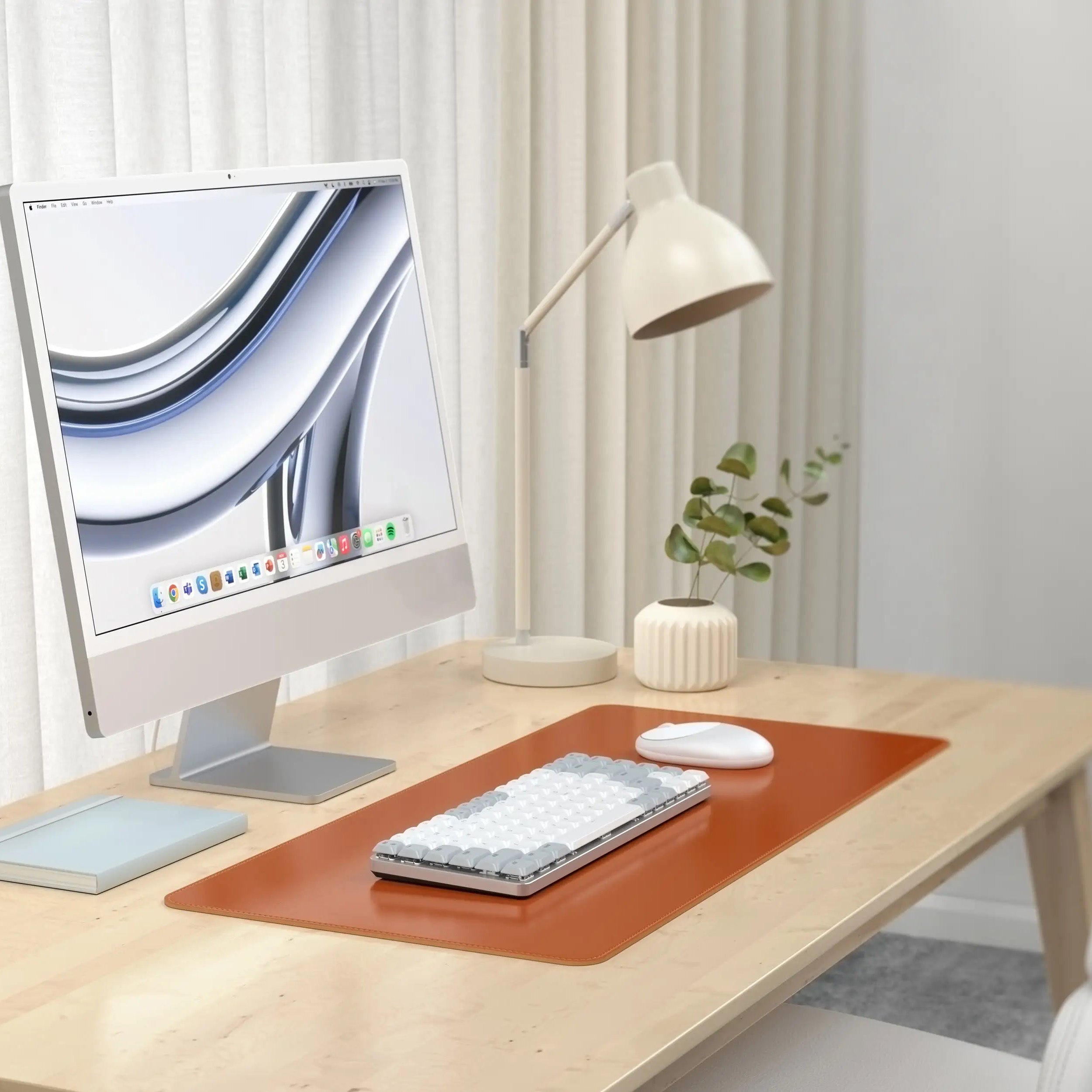 Schreibtischunterlage aus veganem Leder, Satechi Premium Desk Mat, Braun