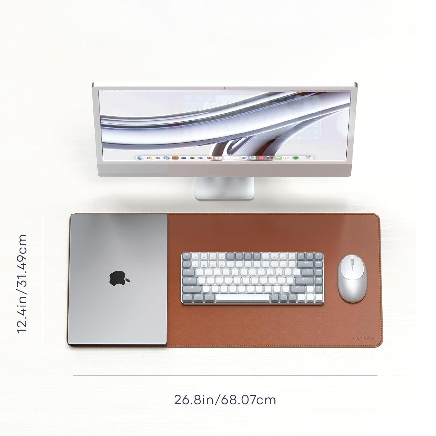 Schreibtischunterlage aus veganem Leder, Satechi Premium Desk Mat, Braun