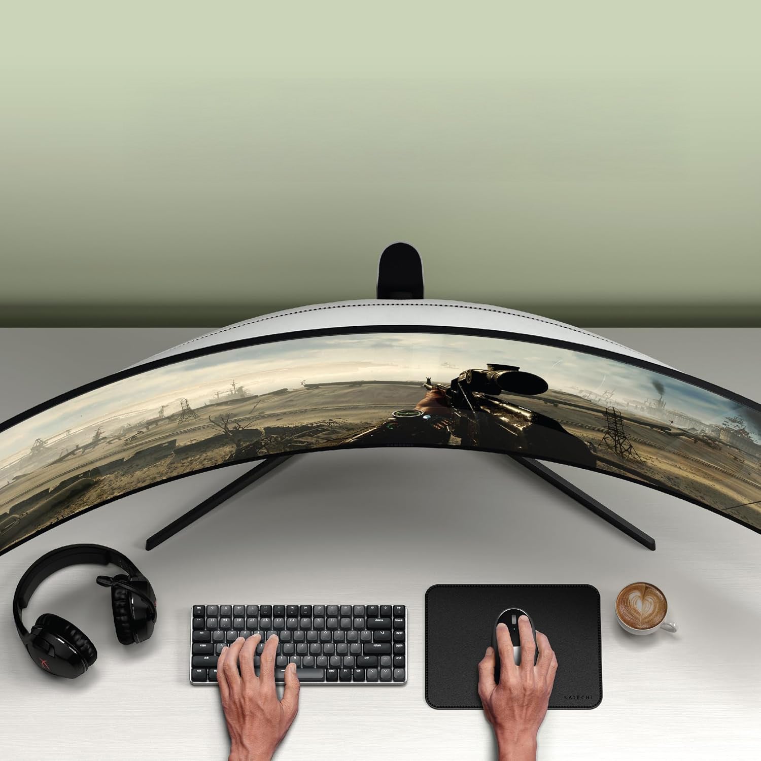 Mauspad aus veganem Leder für den Schreibtisch, Satechi Premium Mouse Pad, Schwarz