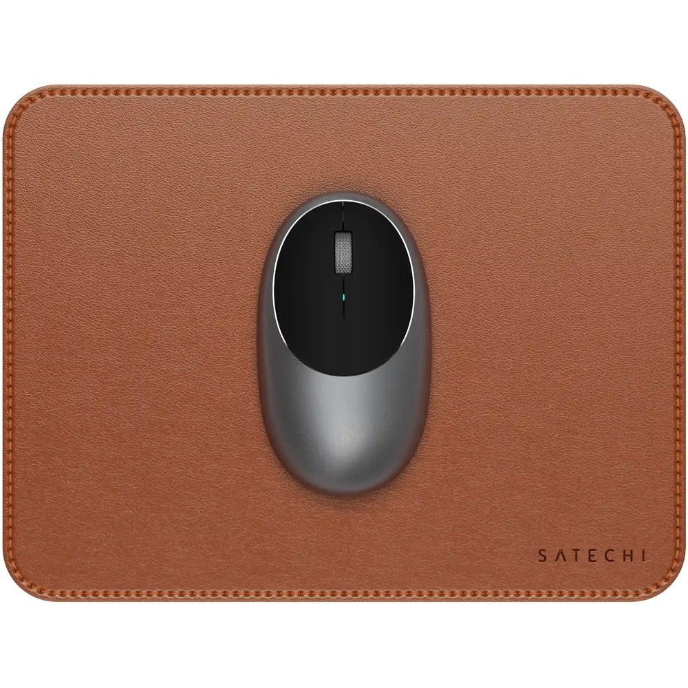 Mauspad aus veganem Leder für den Schreibtisch, Satechi Premium Mouse Pad, Braun
