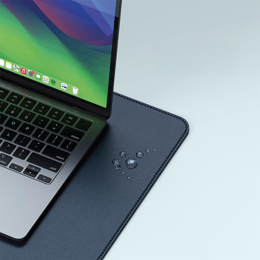 Schreibtischunterlage aus veganem Leder, Satechi Premium Desk Mat, Blau