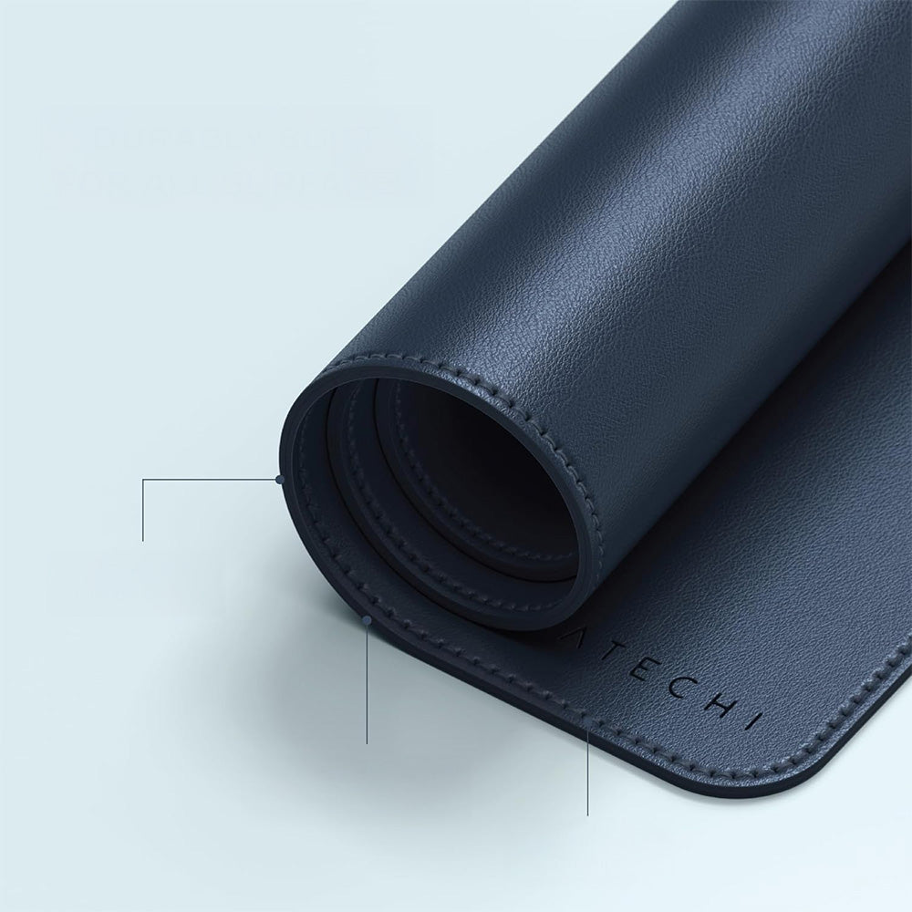 Schreibtischunterlage aus veganem Leder, Satechi Premium Desk Mat, Blau