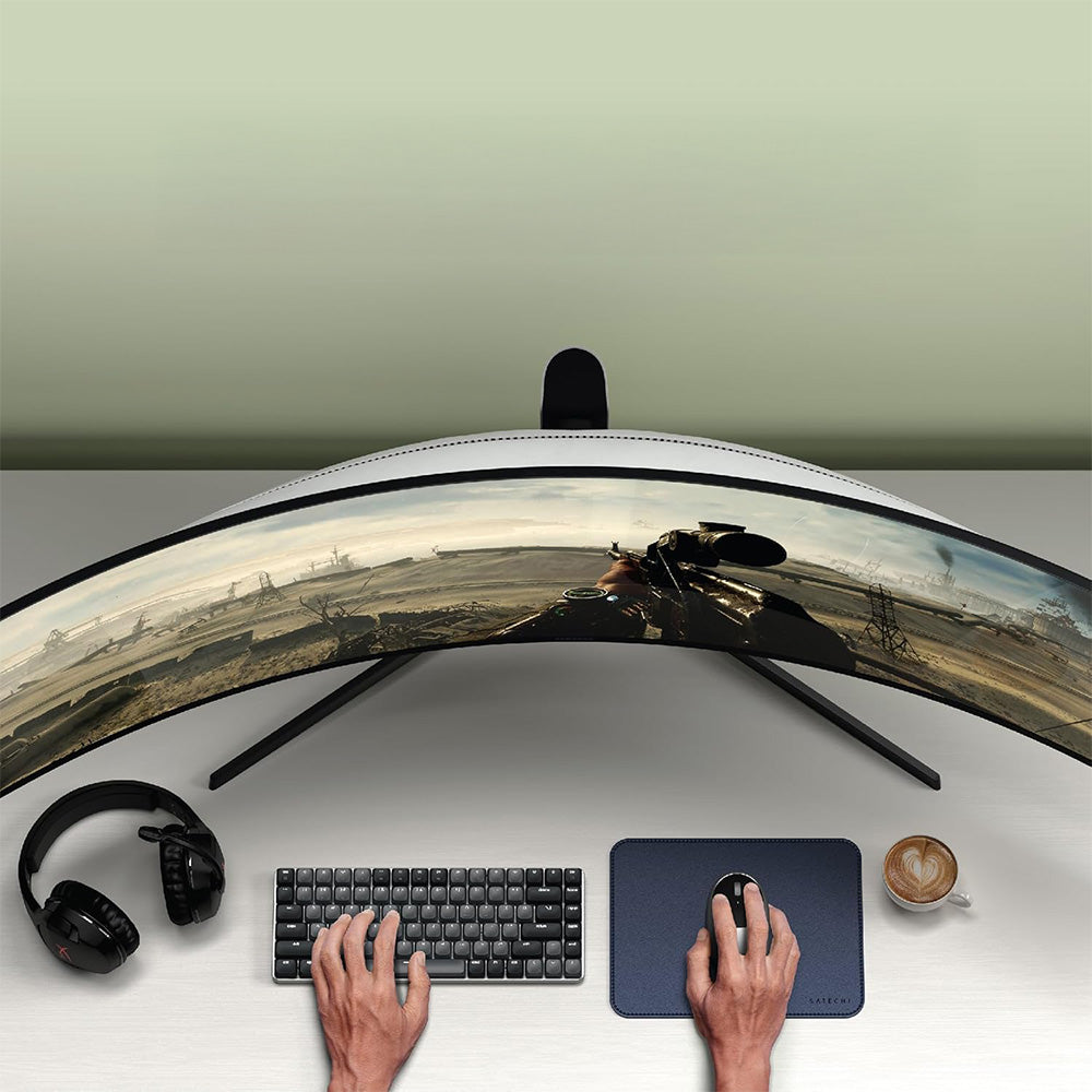 Mauspad aus veganem Leder für den Schreibtisch, Satechi Premium Mouse Pad, Blau