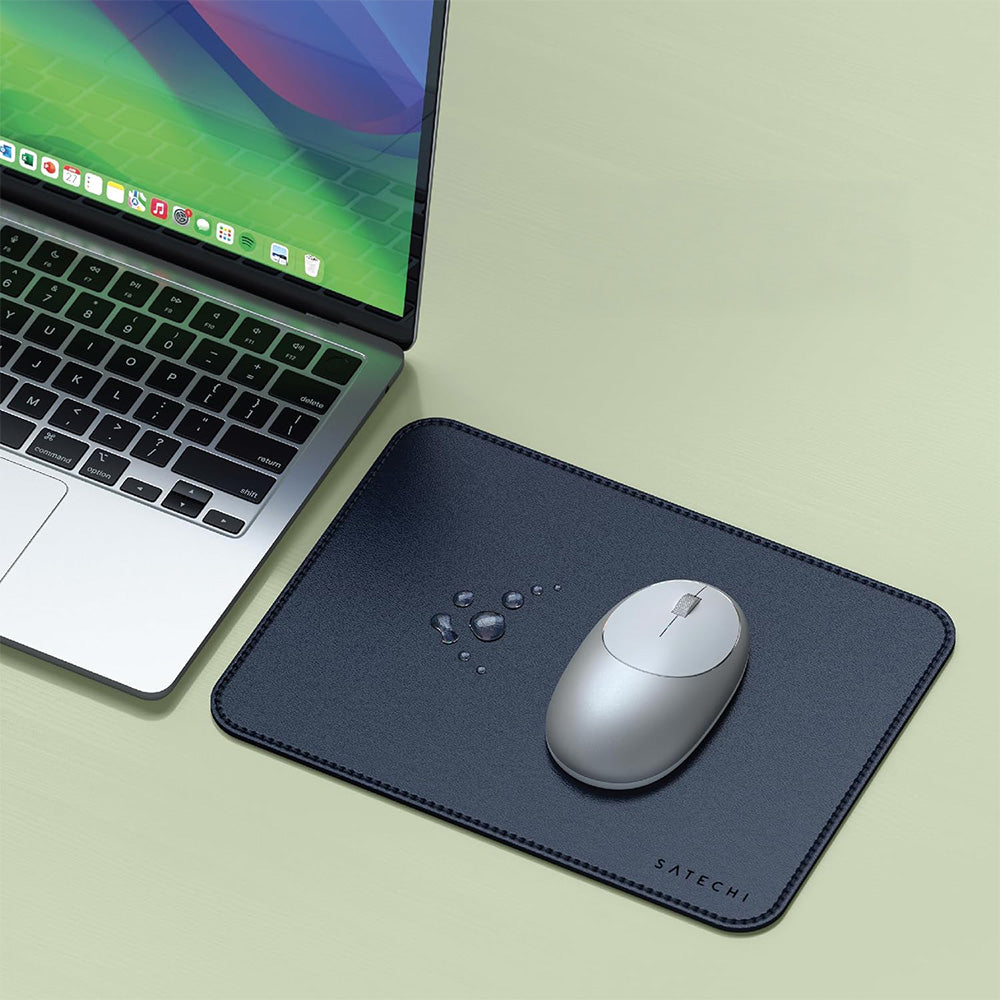 Mauspad aus veganem Leder für den Schreibtisch, Satechi Premium Mouse Pad, Blau