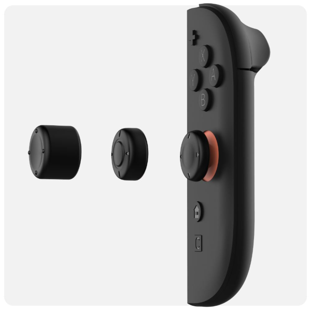 Joystickkappen für Nintendo Switch 2, YAXO Thumbstick Set, Schwarz