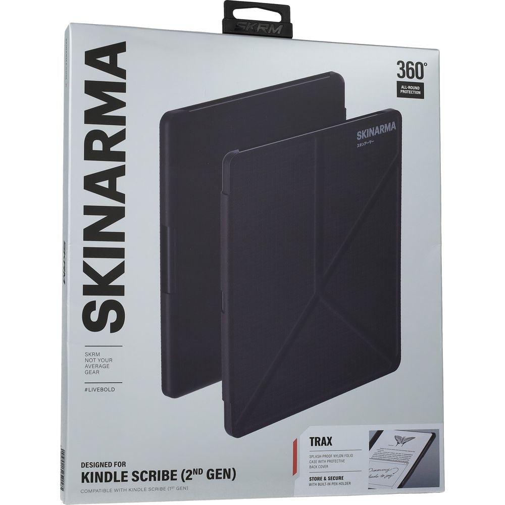 Hülle mit Klappe für Amazon Kindle Scribe 2, Skinarma Trax, Schwarz