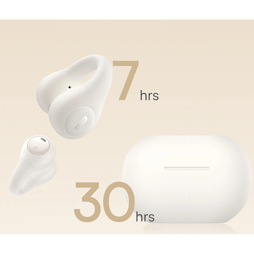 Baseus Bass Open Ear 15 Clip TWS Bluetooth 5.4 drahtloser In-Ear-Kopfhörer, Weiß