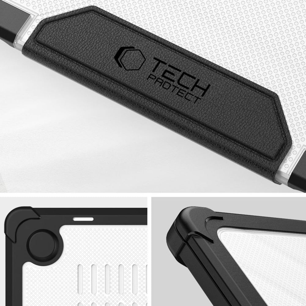 Schutzhülle für MacBook Air 13.6" M4 / M3 / M2 2025-2022, Tech-Protect SmartShell Pro, Transparent-Schwarz