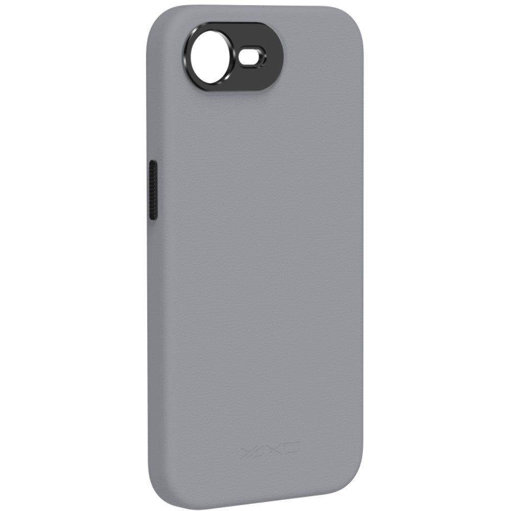 Handyhülle YAXO Leather Gear Slim Case MagSafe für iPhone 17e, grau (1/12)