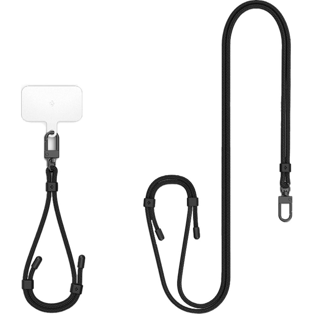 Handy-Schlüsselband, Spigen Crossbody Strap + Wrist Strap + ConTag, Schwarz