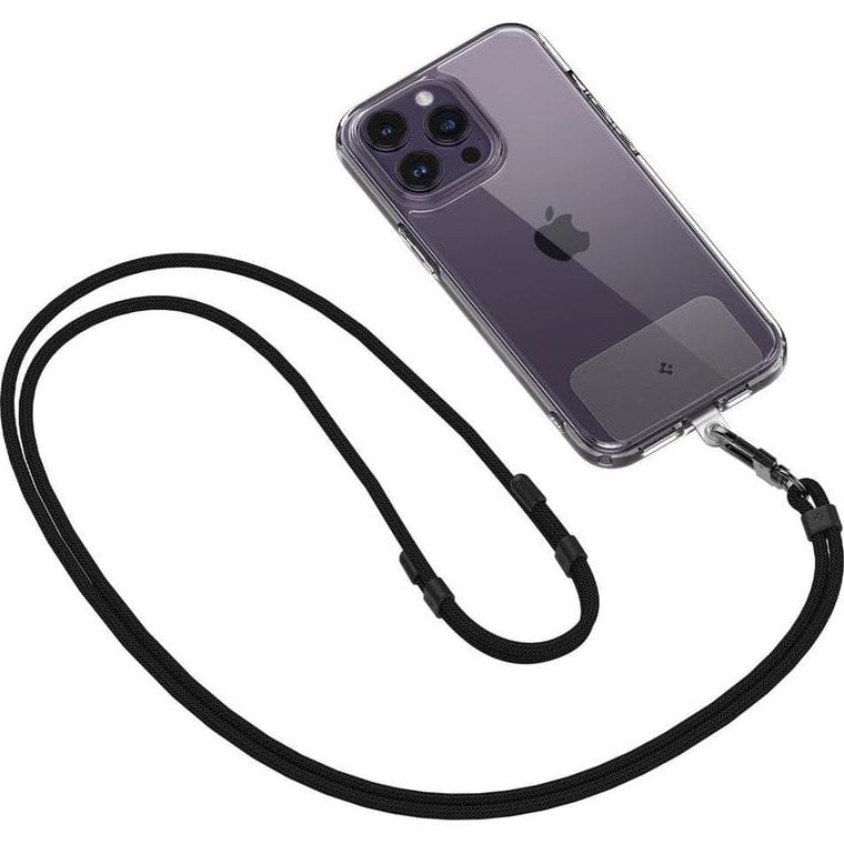 Handy-Schlüsselband, Spigen Crossbody Strap + Wrist Strap + ConTag, Schwarz
