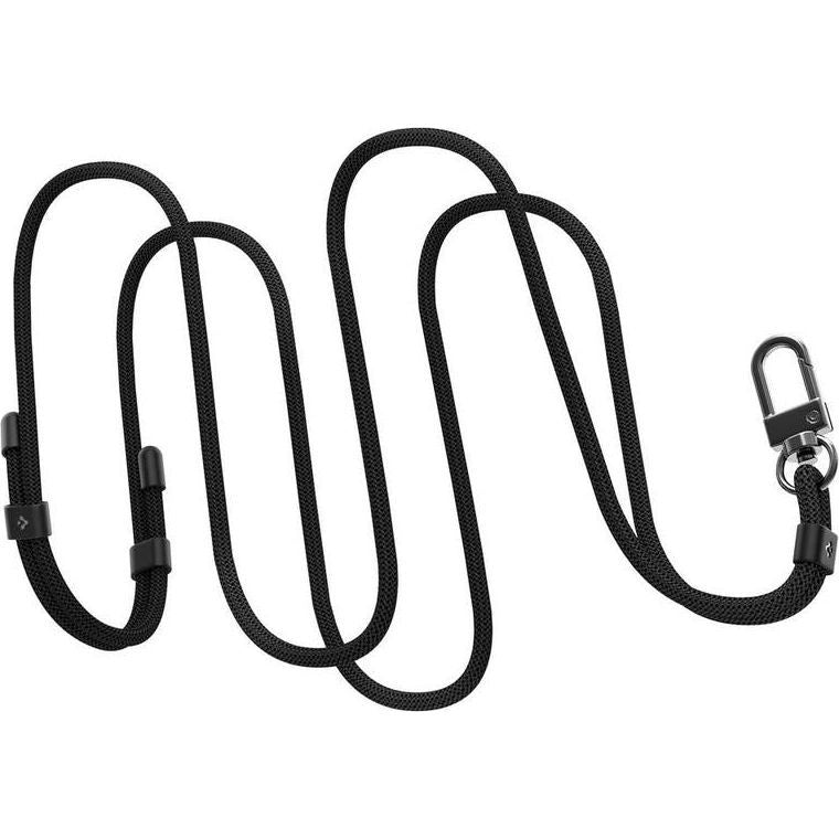 Umhängeband für Schlüssel, Telefon, Spigen Crossbody Strap, Schwarz