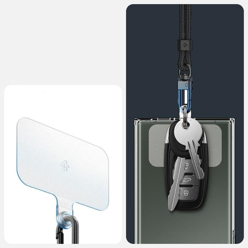 Umhängeband für Schlüssel, Telefon, Spigen Crossbody Strap, Schwarz