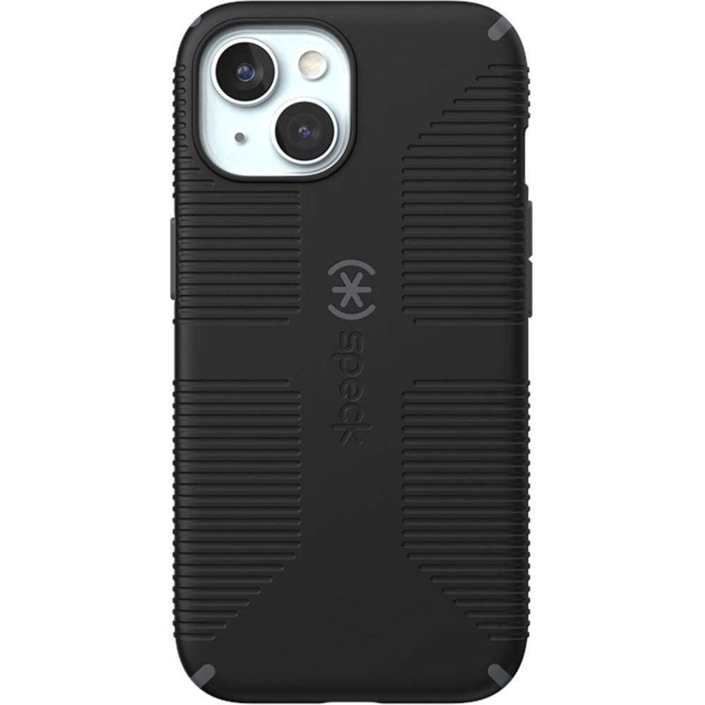Handyhülle für iPhone 17e / 16e / 15 / 14 / 13, Speck Candyshell Grip mit MagSafe, Schwarz-Grau