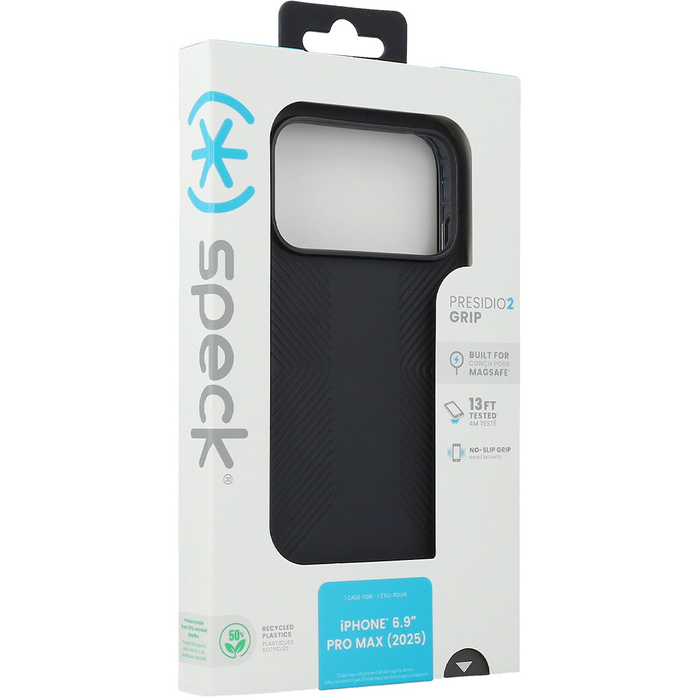 Handyhülle für iPhone 17 Pro Max, Speck Presidio2 Grip mit MagSafe, Schwarz