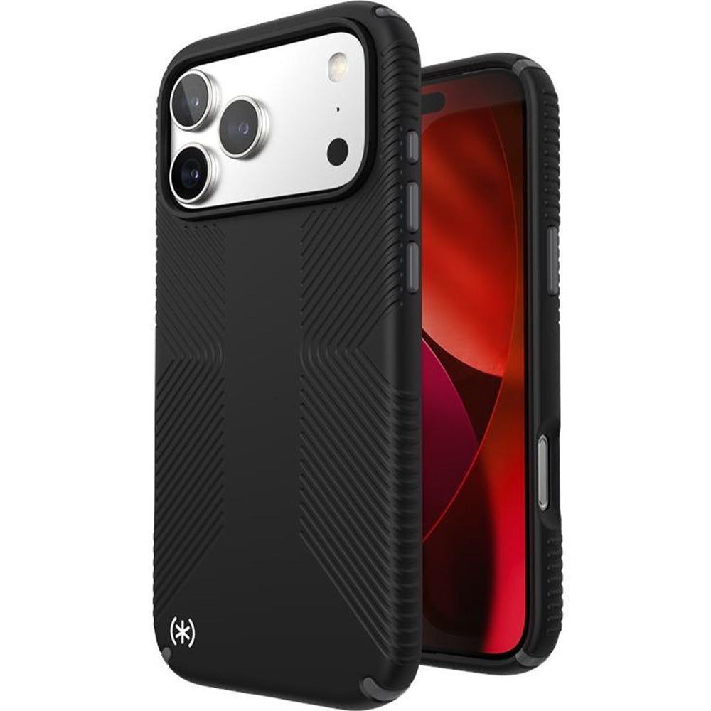 Handyhülle für iPhone 17 Pro Max, Speck Presidio2 Grip mit MagSafe, Schwarz