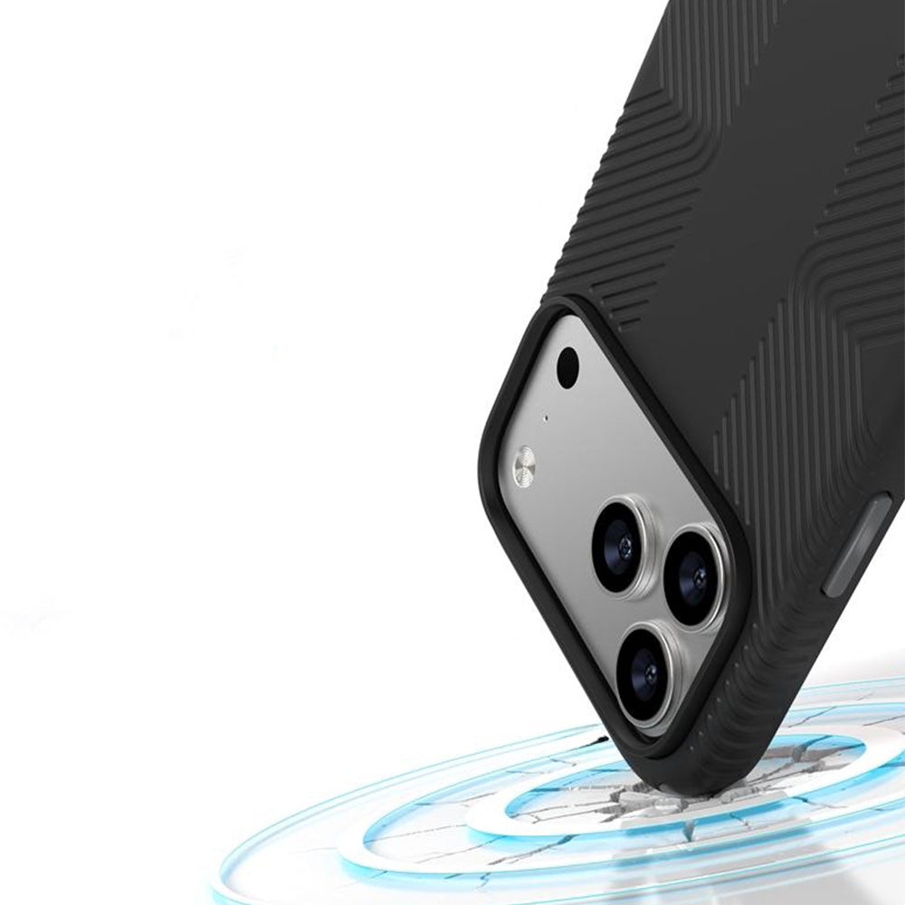 Handyhülle für iPhone 17 Pro Max, Speck Presidio2 Grip mit MagSafe, Schwarz