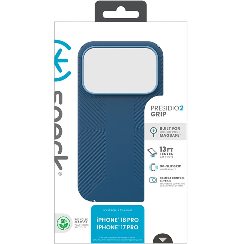 Handyhülle für iPhone 18 Pro / 17 Pro, Speck Presidio2 Grip mit MagSafe, Blau (9/9)
