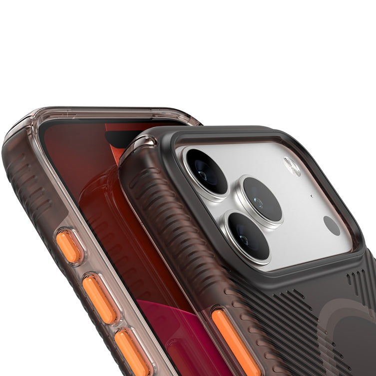 Handyhülle für iPhone 17 Pro Max, Speck Presidio Lux Grip MagSafe, Braun-orange