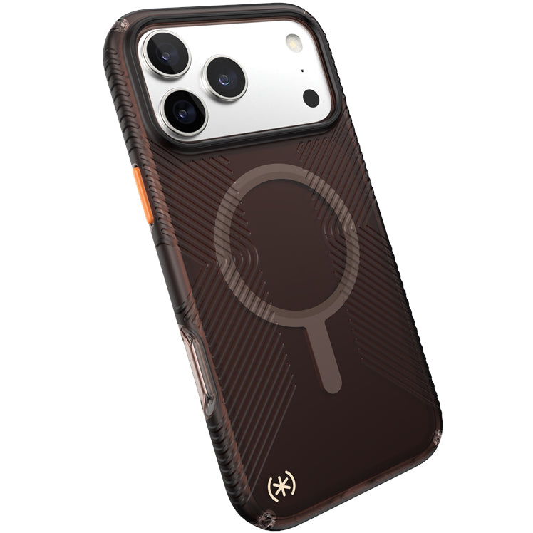 Handyhülle für iPhone 17 Pro Max, Speck Presidio Lux Grip MagSafe, Braun-orange
