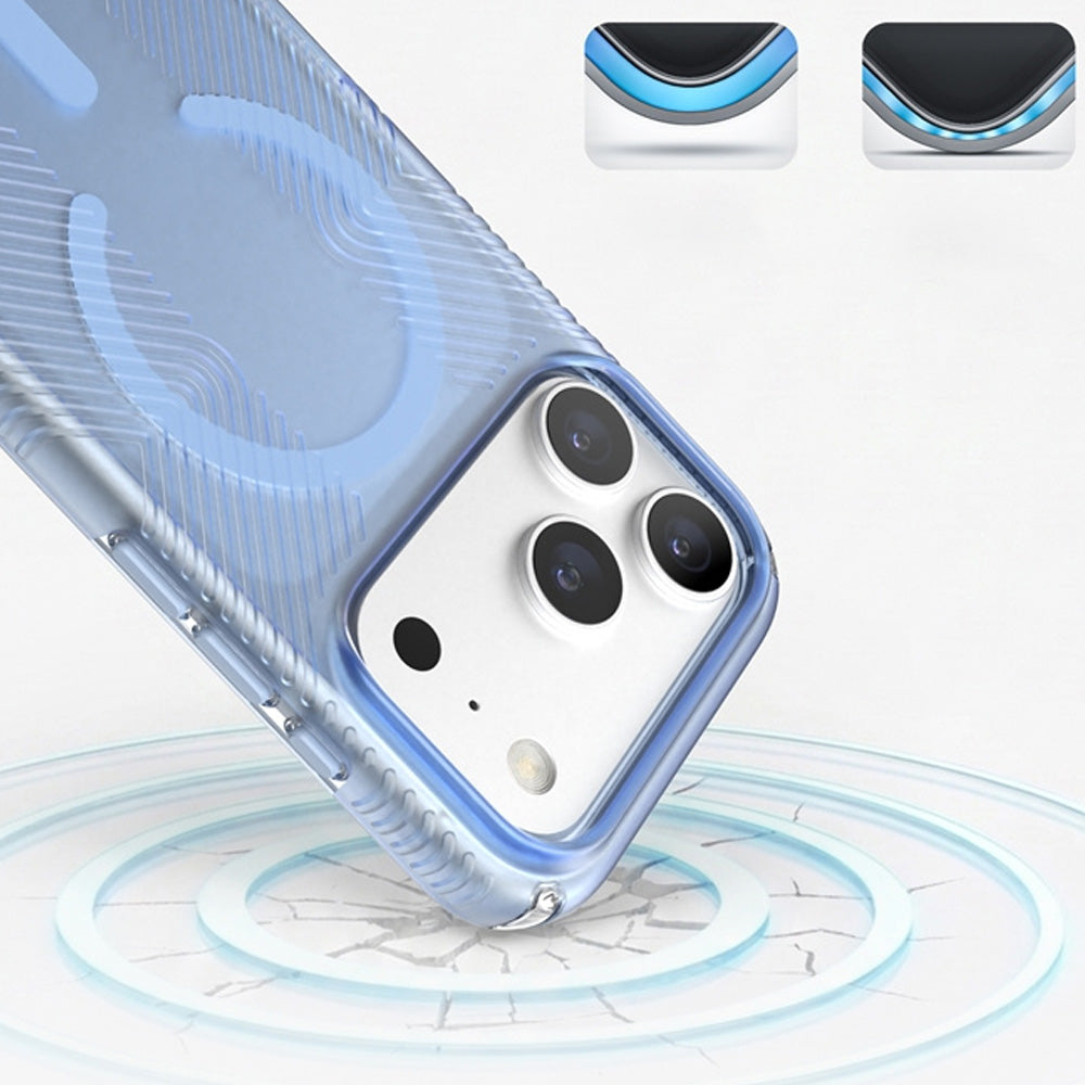 Handyhülle für iPhone 18 Pro / 17 Pro, Speck Presidio Lux Grip mit MagSafe, Blau-Rauchfarben (3/10)