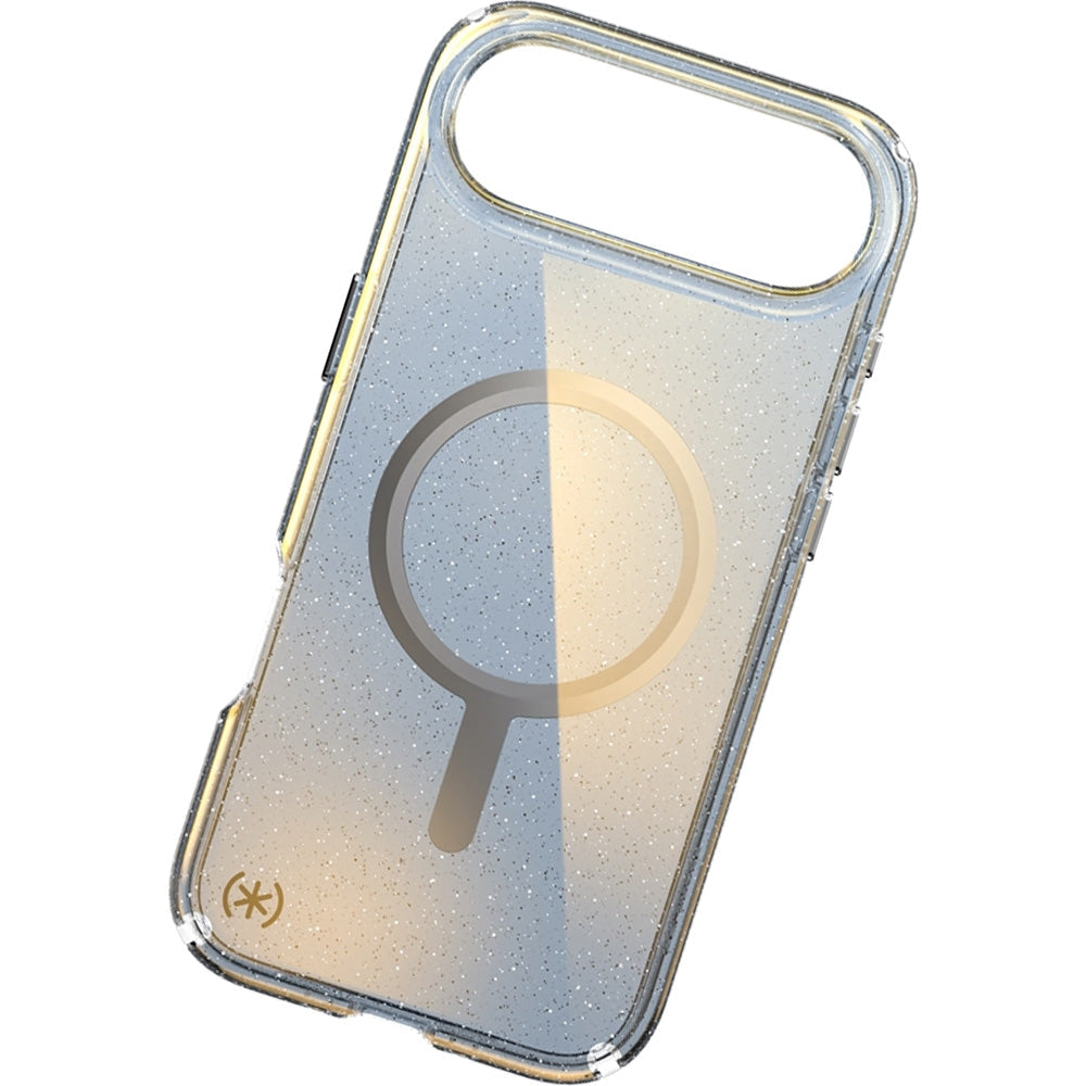 Handyhülle für iPhone Air, Speck Presidio Lux MagSafe, Blau mit Glitzer