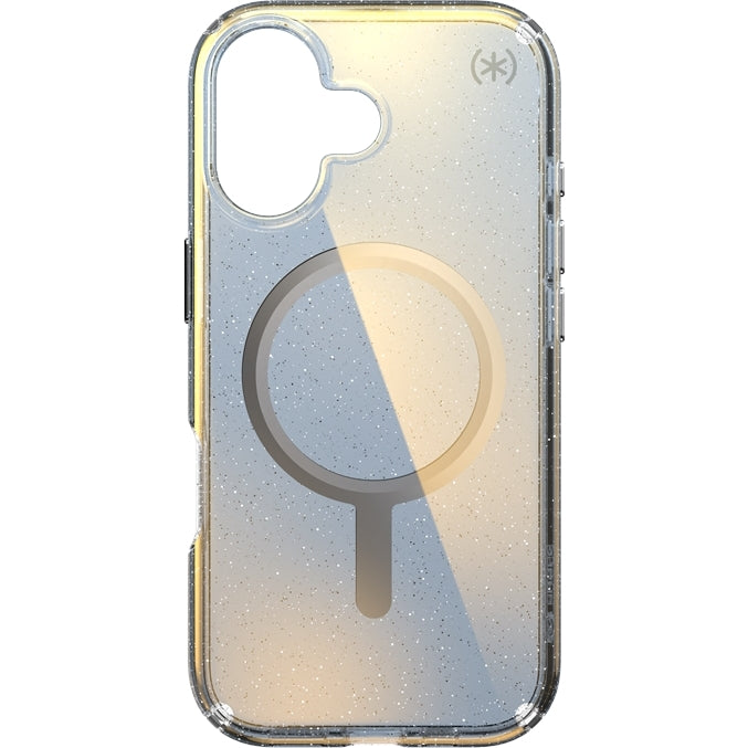 Handyhülle für iPhone 17, Speck Presidio Lux MagSafe, Blau mit Glitzer
