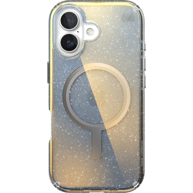 Handyhülle für iPhone 17, Speck Presidio Lux MagSafe, Blau mit Glitzer