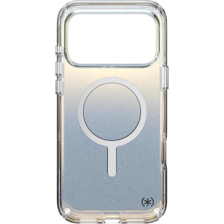 Handyhülle für iPhone 17 Pro Max, Speck Presidio Lux MagSafe, Blau mit Glitzer