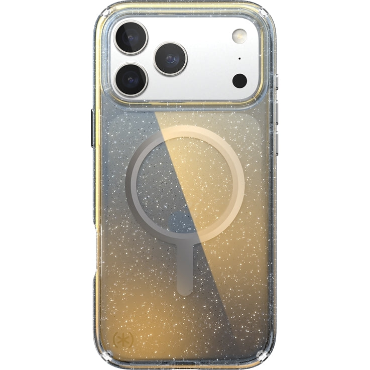 Handyhülle für iPhone 17 Pro Max, Speck Presidio Lux MagSafe, Blau mit Glitzer