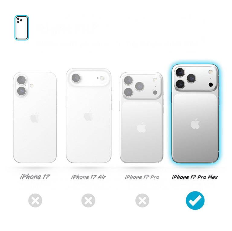 Handyhülle für iPhone 17 Pro Max, Speck Presidio Lux MagSafe, Blau mit Glitzer