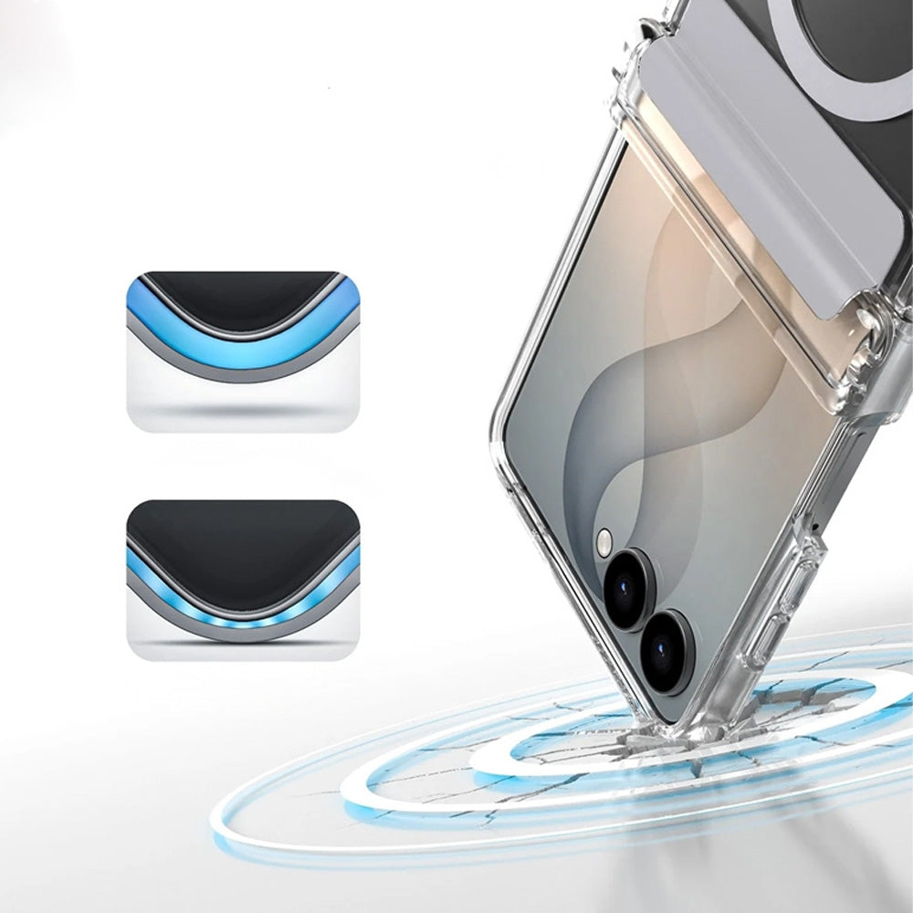 Handyhülle für Galaxy Z Flip8, Speck Presidio Perfect-Clear Fold mit MagSafe, Transparent-Grau (3/11)