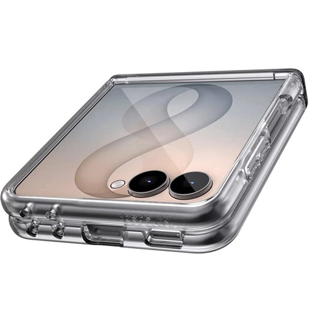 Handyhülle für Galaxy Z Flip8, Speck Presidio Perfect-Clear Fold mit MagSafe, Transparent-Grau (6/11)