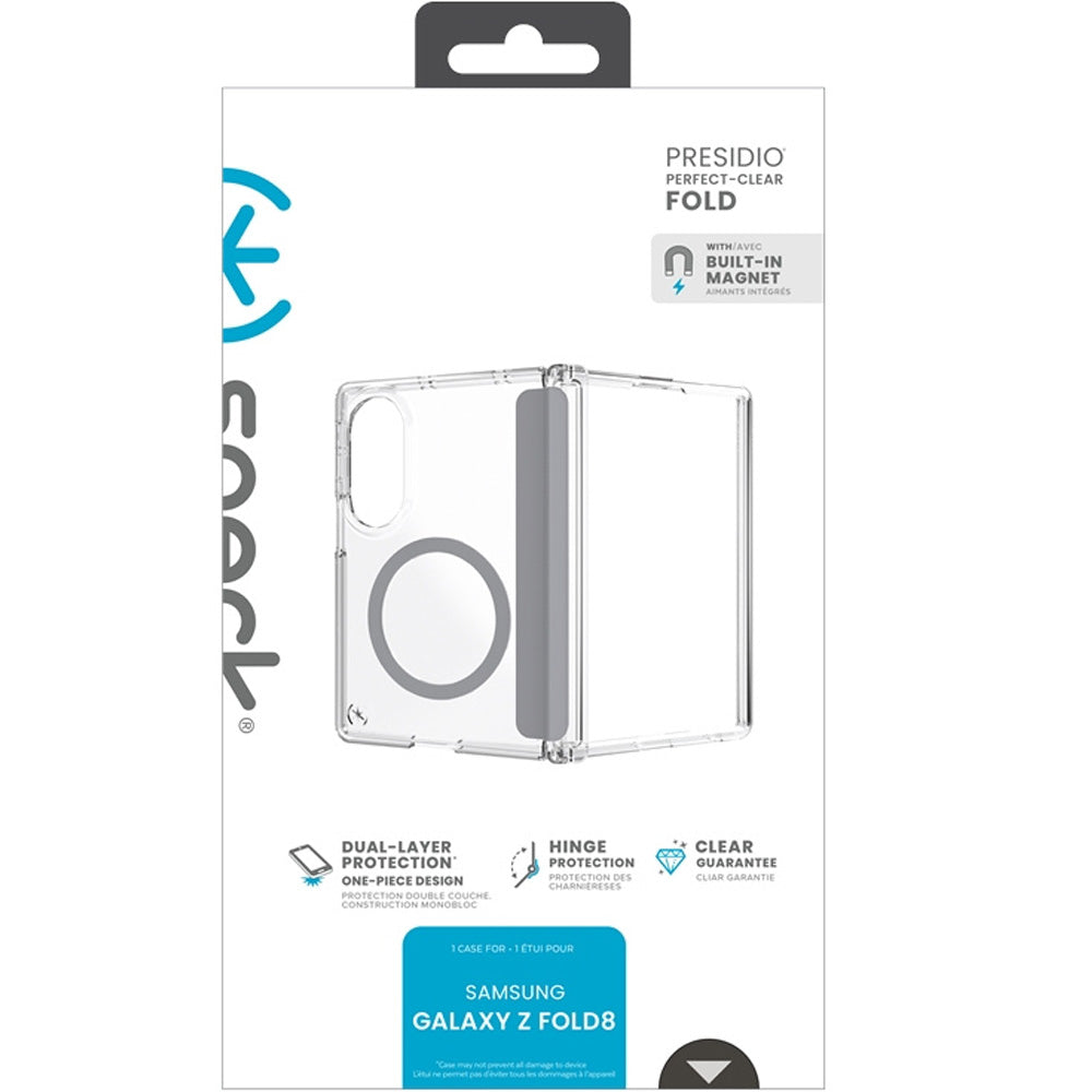 Handyhülle für Galaxy Z Fold8, Speck Presidio Perfect-Clear Fold mit MagSafe, Transparent-Grau (12/12)