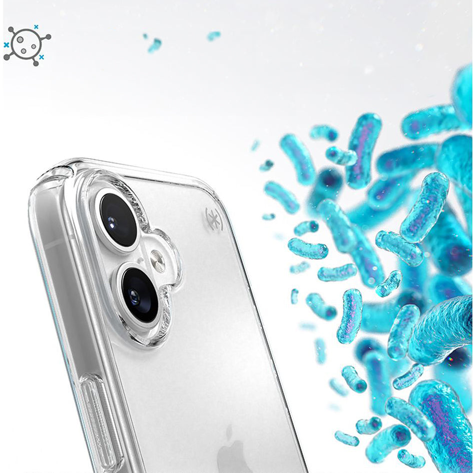 Handyhülle für iPhone 16, Speck Presidio Perfect-Clear, Transparent