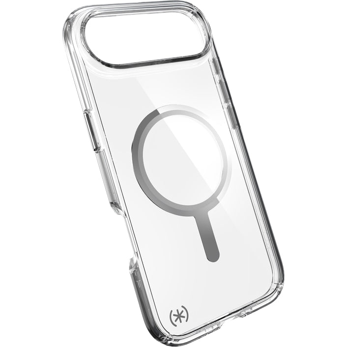 Handyhülle für iPhone Air, Speck Presidio Perfect-Clear mit MagSafe, Transparent und Silbern