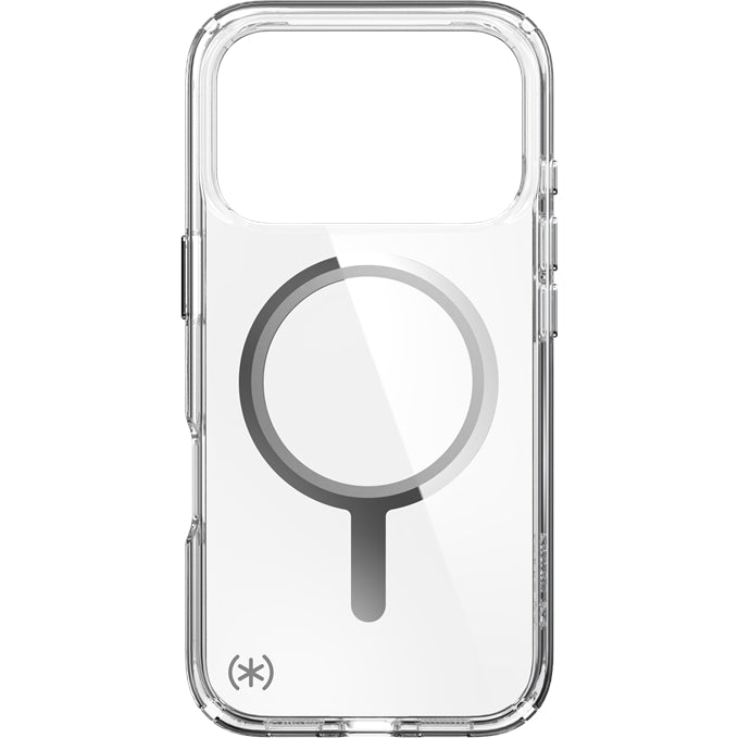 Handyhülle für iPhone 17 Pro Max, Speck Presidio Perfect-Clear mit MagSafe, Transparent und Silbern