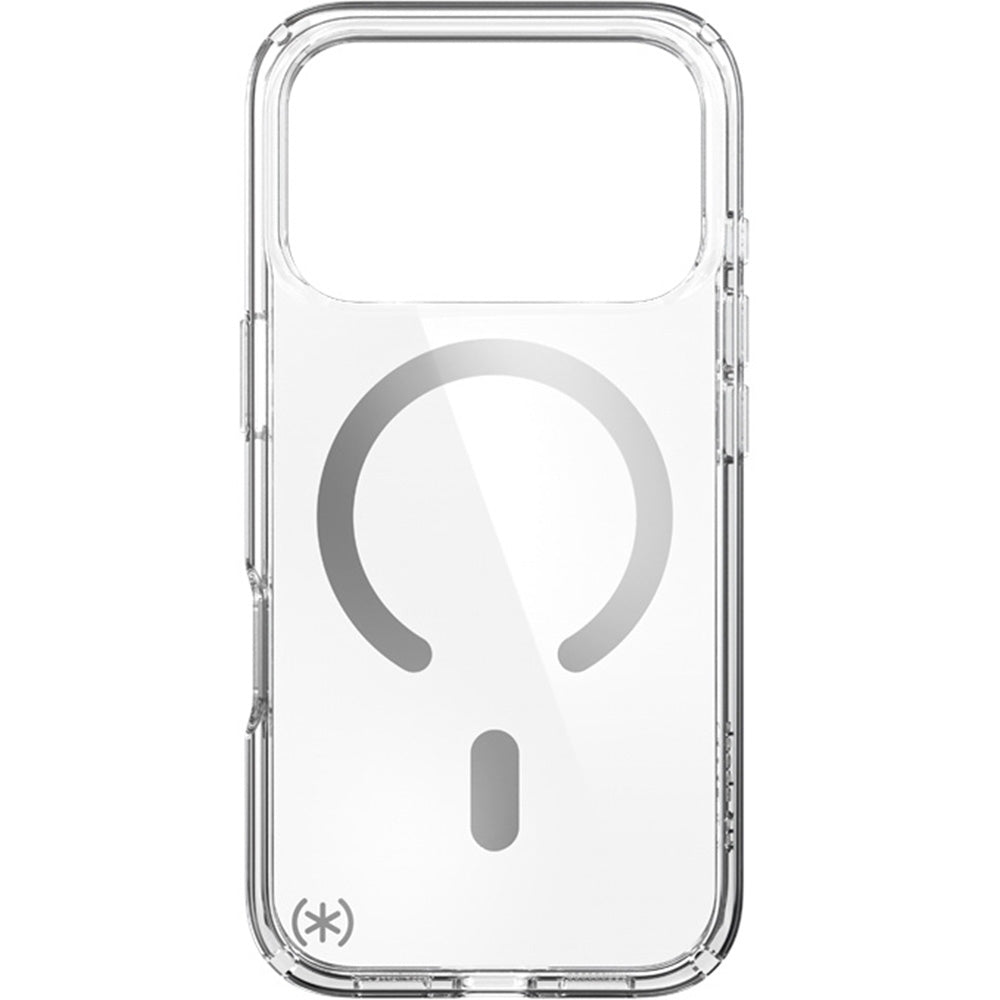 Handyhülle für iPhone 18 Pro / 17 Pro, Speck Presidio Perfect-Clear mit MagSafe, Transparent-Silbern (1/9)