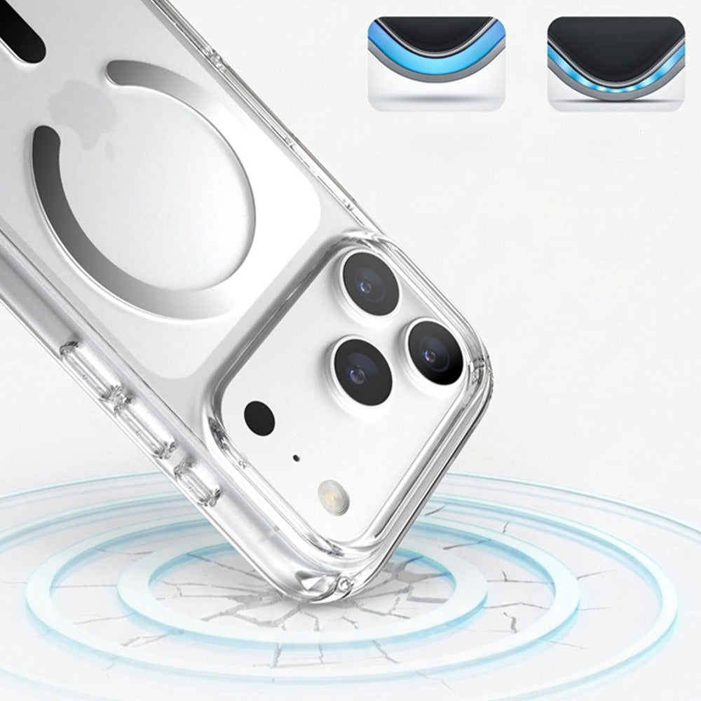 Handyhülle für iPhone 18 Pro / 17 Pro, Speck Presidio Perfect-Clear mit MagSafe, Transparent-Silbern (3/9)