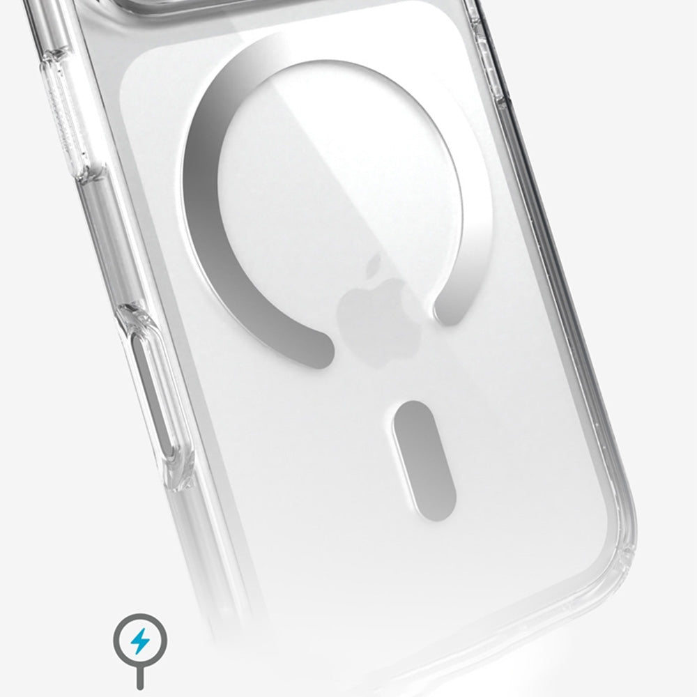 Handyhülle für iPhone 18 Pro / 17 Pro, Speck Presidio Perfect-Clear mit MagSafe, Transparent-Silbern (4/9)