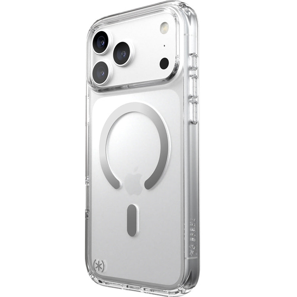 Handyhülle für iPhone 18 Pro Max / 17 Pro Max, Speck Presidio Perfect-Clear mit MagSafe, Transparent-Silbern (7/9)