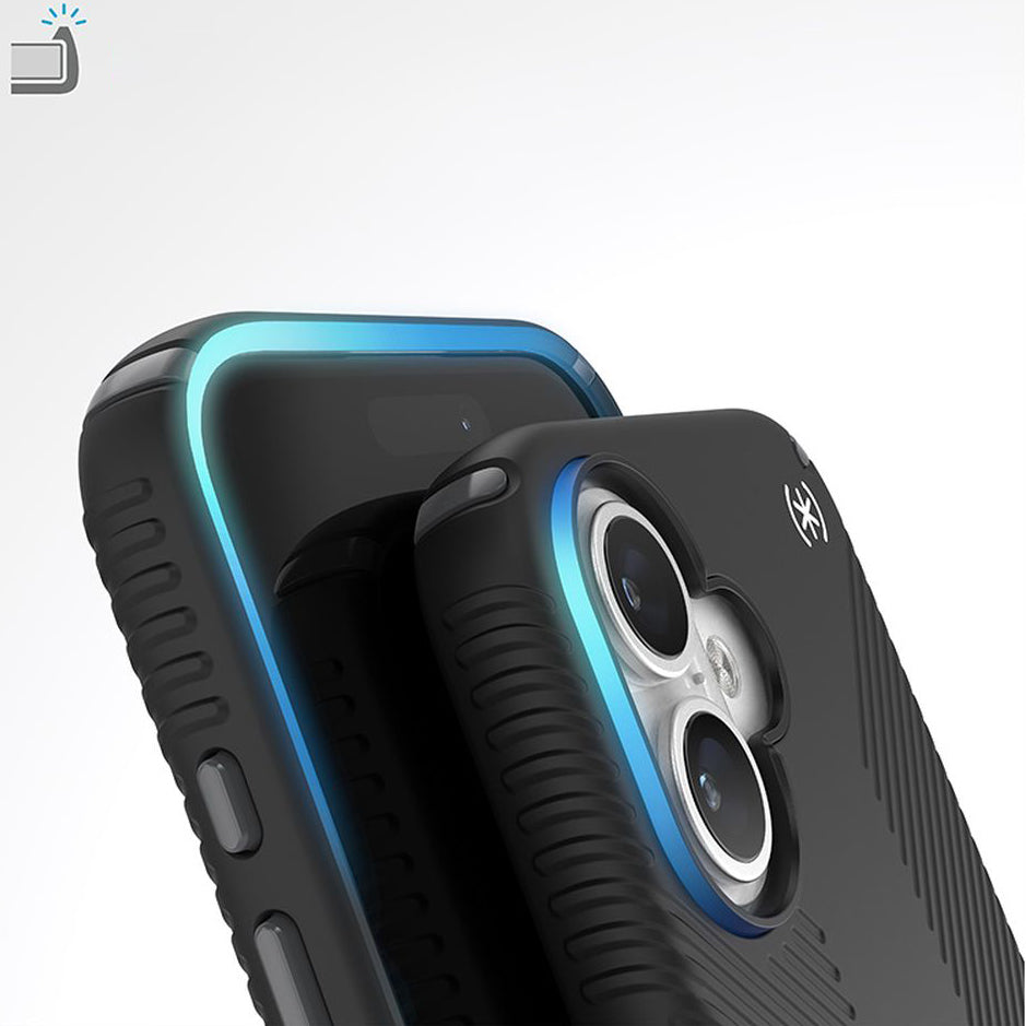 Handyhülle für iPhone 16, Speck Presidio2 Grip, Schwarz