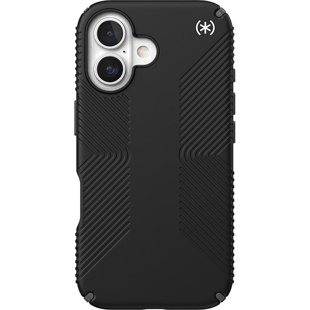 Handyhülle für iPhone 16, Speck Presidio2 Grip, Schwarz