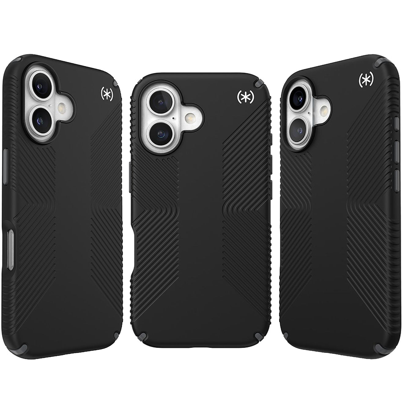 Handyhülle für iPhone 16, Speck Presidio2 Grip, Schwarz