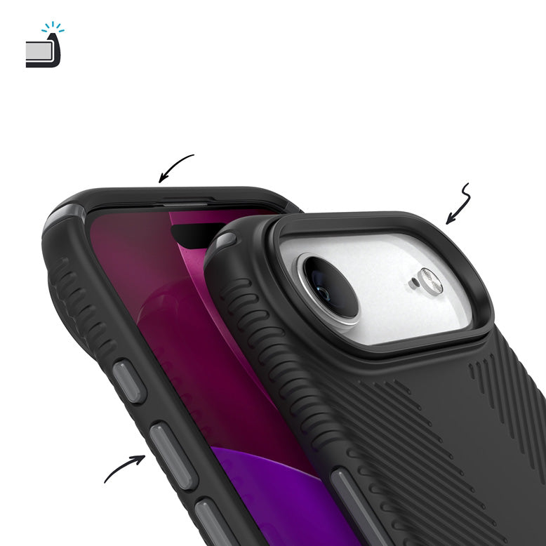 Handyhülle für iPhone Air, Speck Presidio2 Grip, Schwarz
