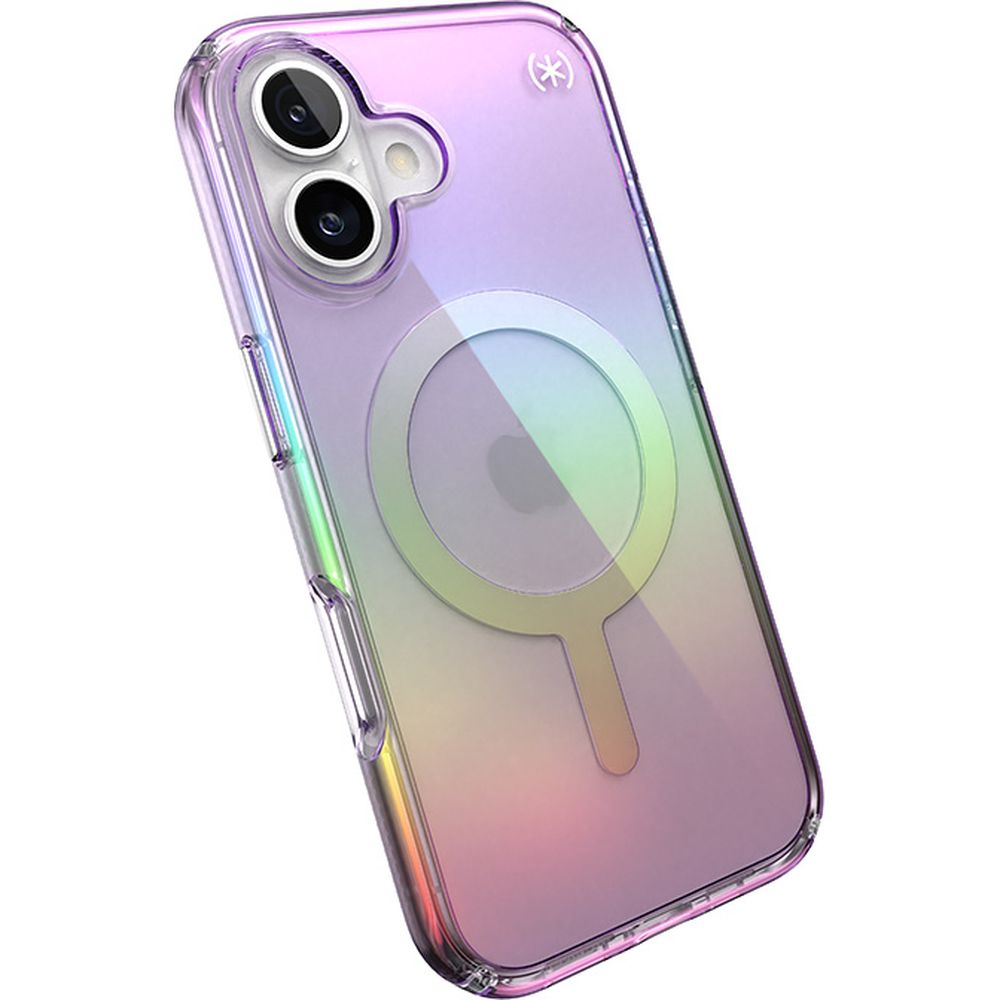 Handyhülle für iPhone 16, Speck Presidio Lux MagSafe, Transparent schillerndes Violett
