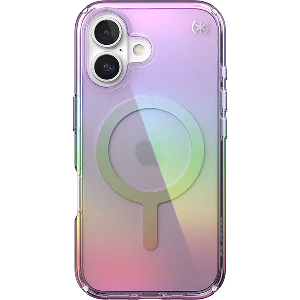 Handyhülle für iPhone 16, Speck Presidio Lux MagSafe, Transparent schillerndes Violett