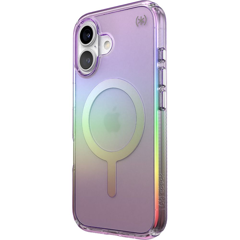 Handyhülle für iPhone 16, Speck Presidio Lux MagSafe, Transparent schillerndes Violett