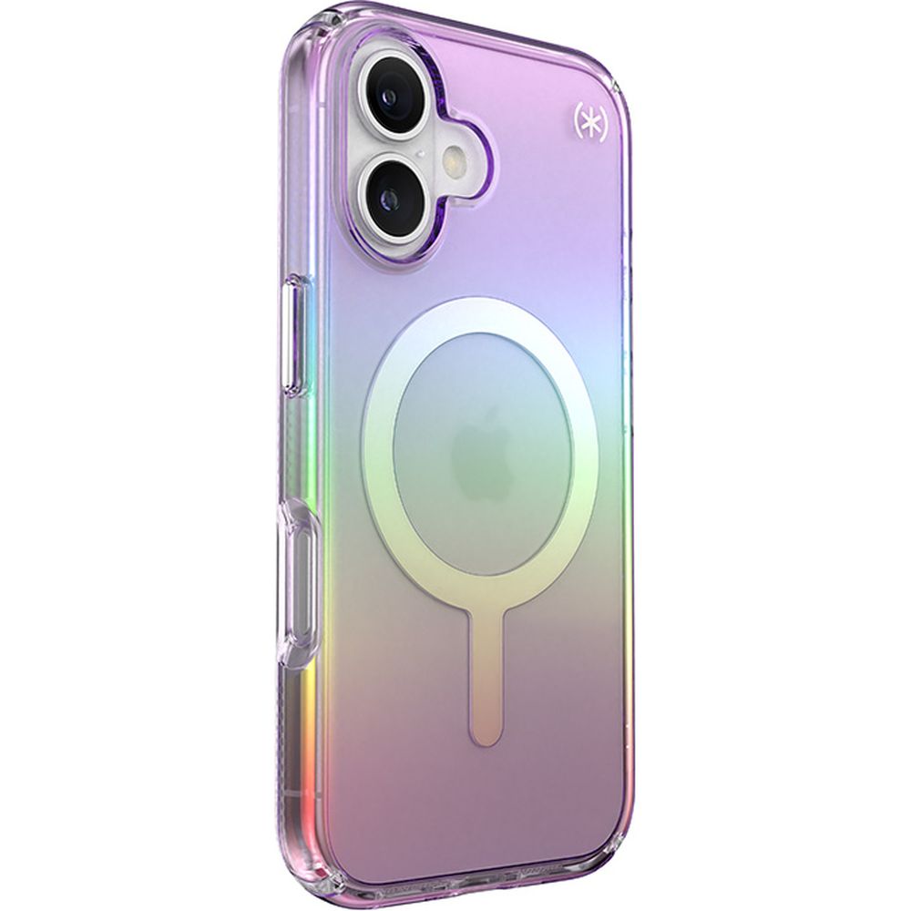 Handyhülle für iPhone 16, Speck Presidio Lux MagSafe, Transparent schillerndes Violett